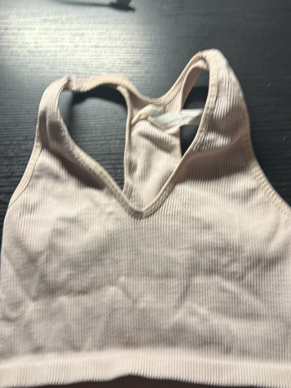 Free people movement Ribbed V-Neck Cropped Bralette - Cream